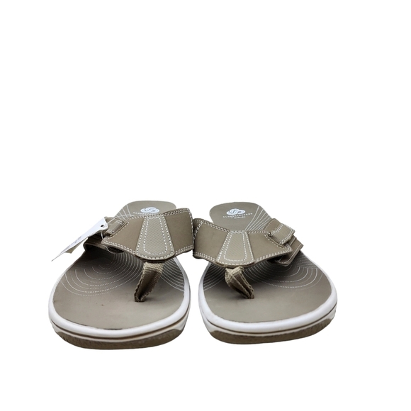 Clarks Women's Taupe Brinkley Bree Flip-Flops Sandals - 8M - Picture 3 of 9